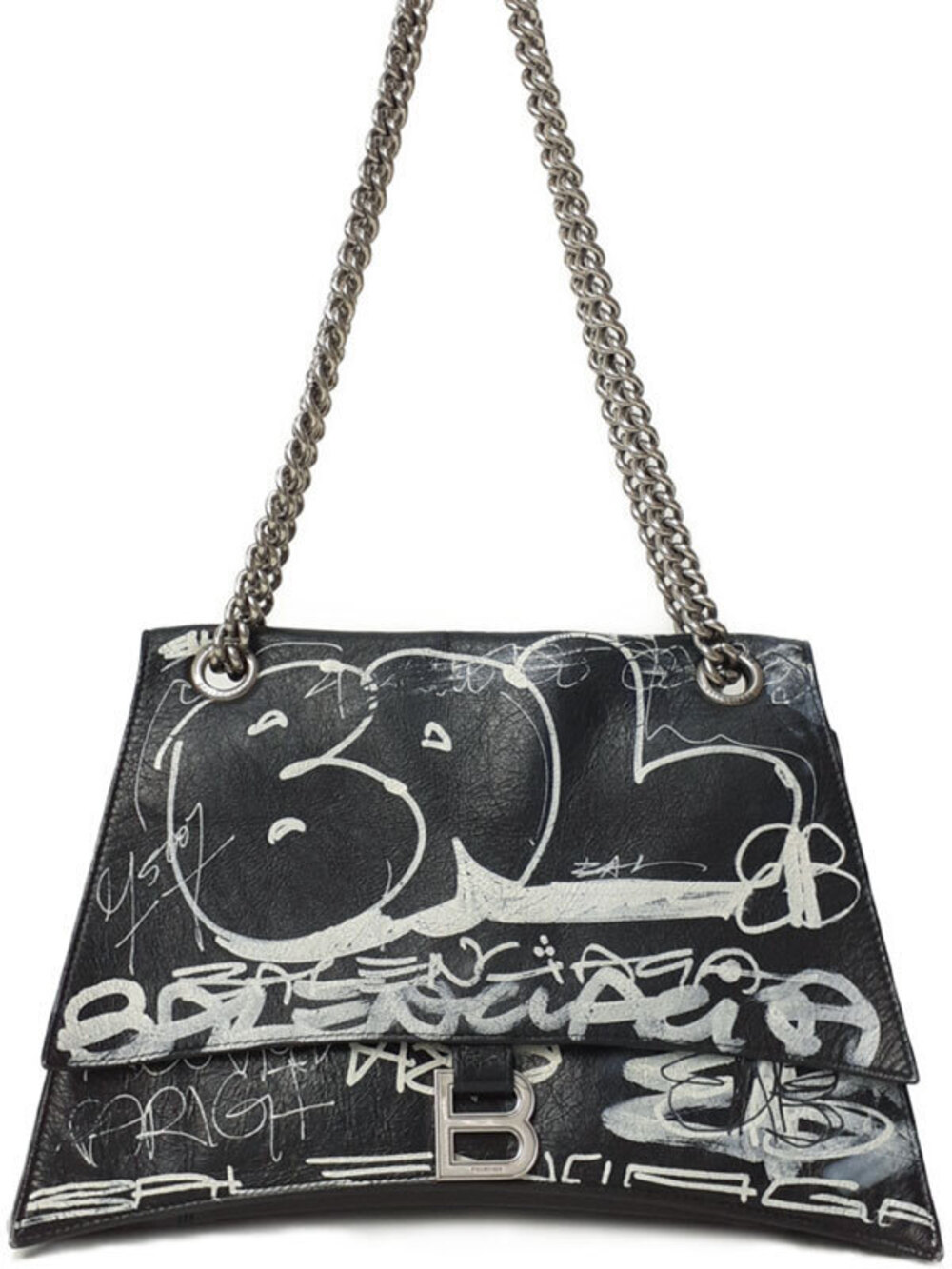 Balenciaga Hourglass Crush Chain Shoulder Bag